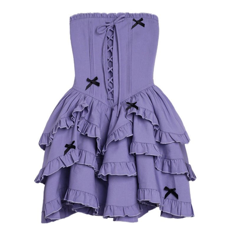 The black and purple tube top slim dress remulia The black and purple tube top slim dress remulia