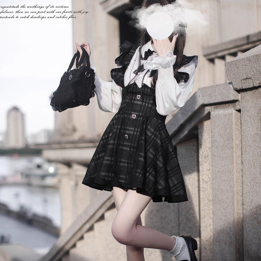 夜想曲を奏でるジャンパースカートとブラウス - Short Length