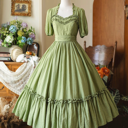 若緑のお嬢様のクラシカルワンピース[2025年7月下旬-8月上旬発送予定]