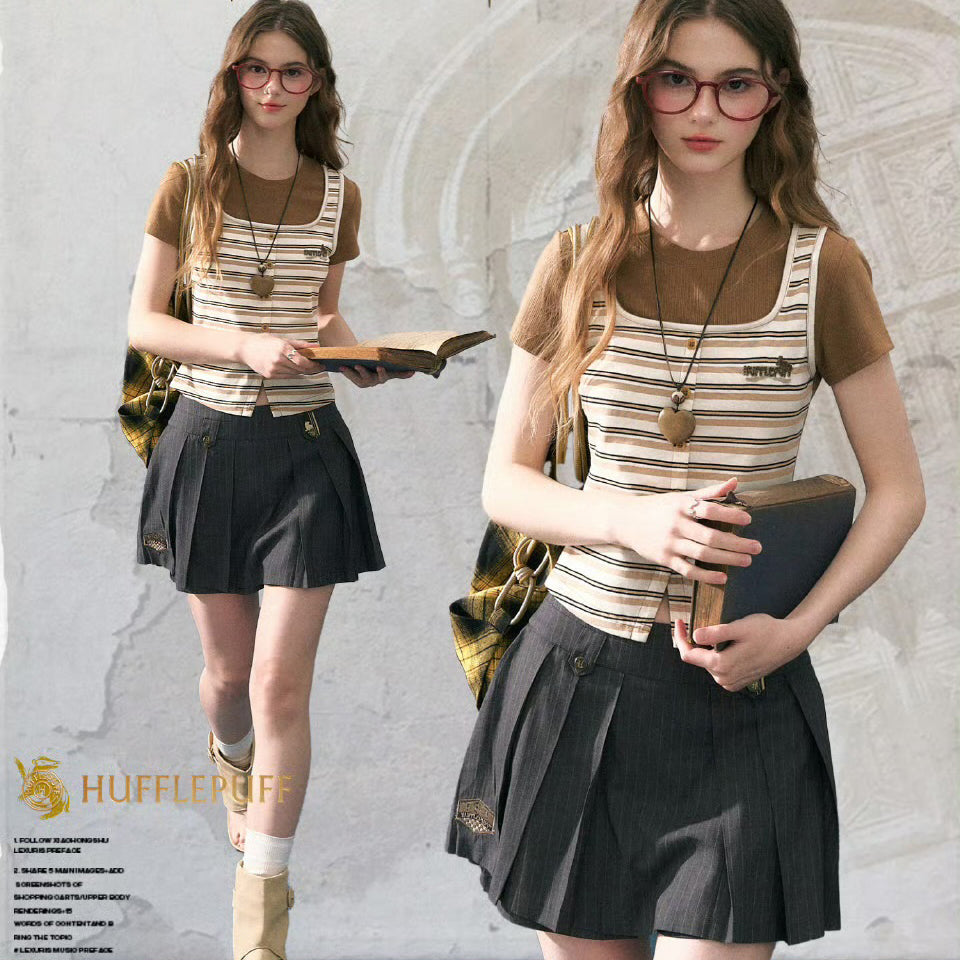 魔法学校のドッキングトップスとキュロットスカート