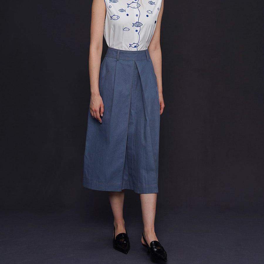 青藍の海色デニムスカート