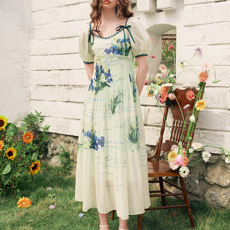 アイリスの花とテオへの手紙ワンピース