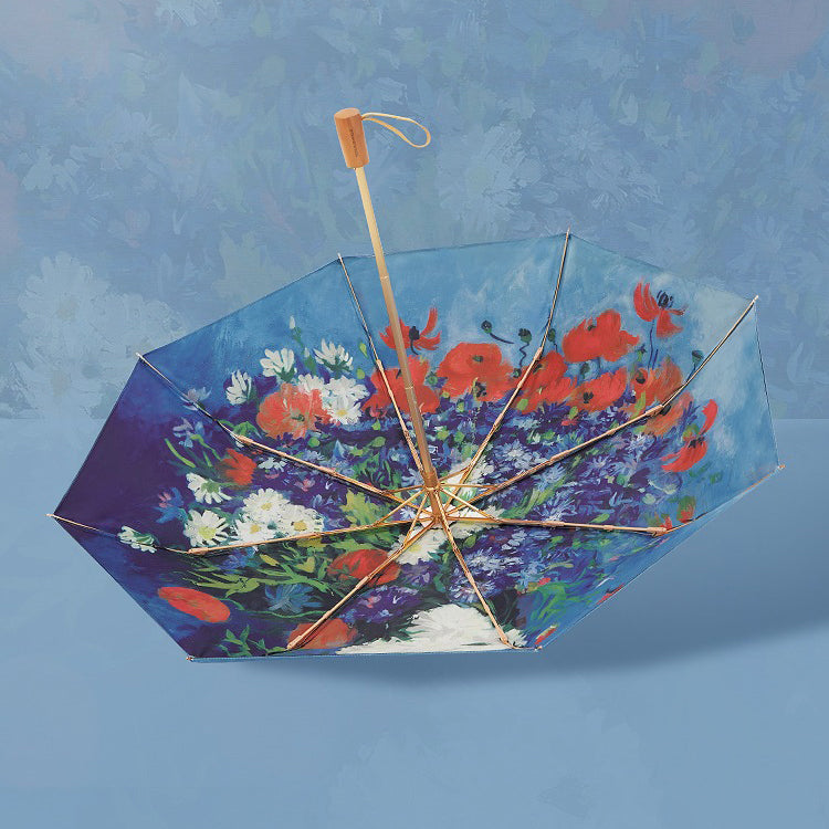 Vase with Cornflowers and Poppies折りたたみ傘