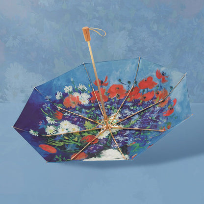 Vase with Cornflowers and Poppies折りたたみ傘