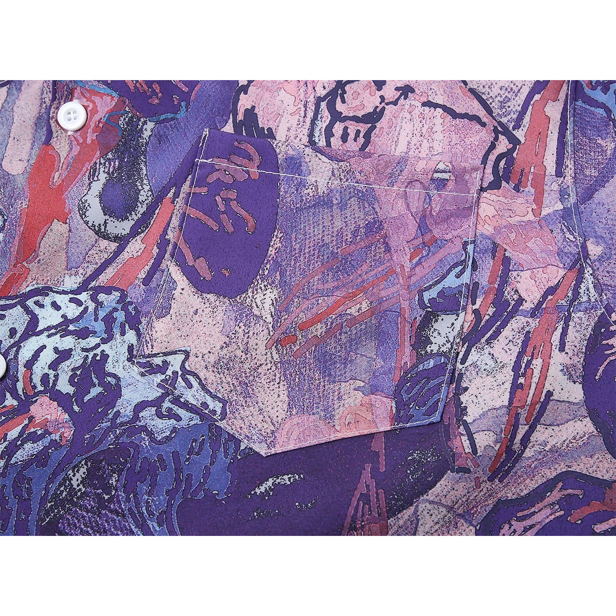 本紫の花の抽象画アートシャツ