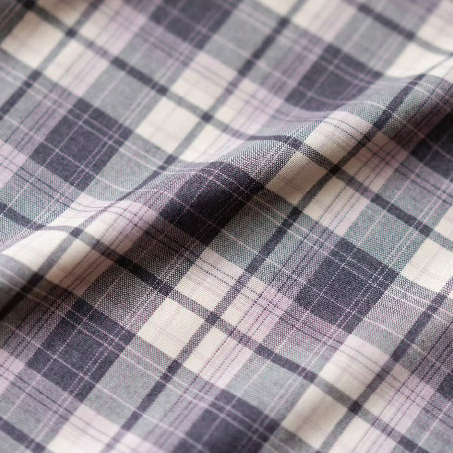 英国令嬢のレトロチェックワンピース - Light Purple