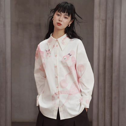 豹の挿絵ブラウス