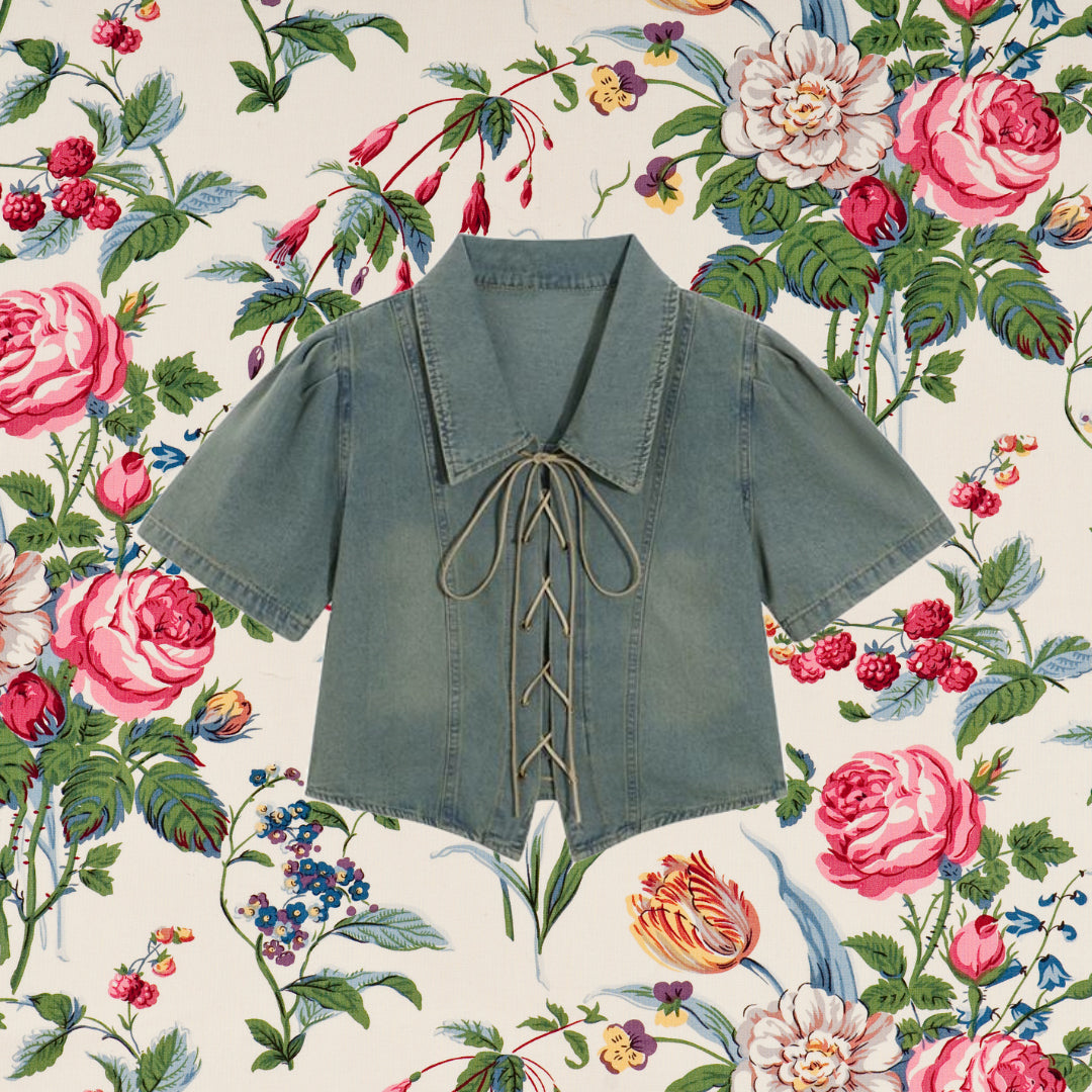 ウォッシュドデニムショートシャツ