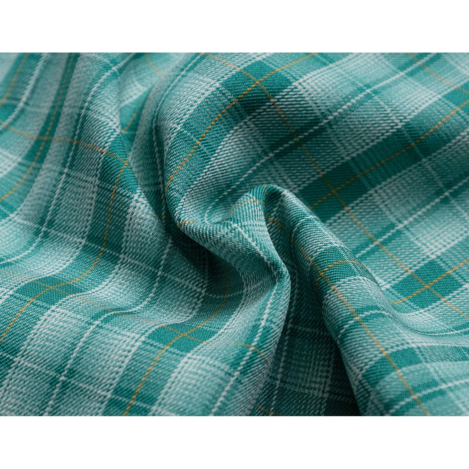 蜜柑の刺繍アシンメトリーシャツ - Green Check