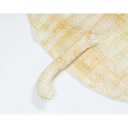 子猫の刺繍レトロチェックシャツ - Light Yellow