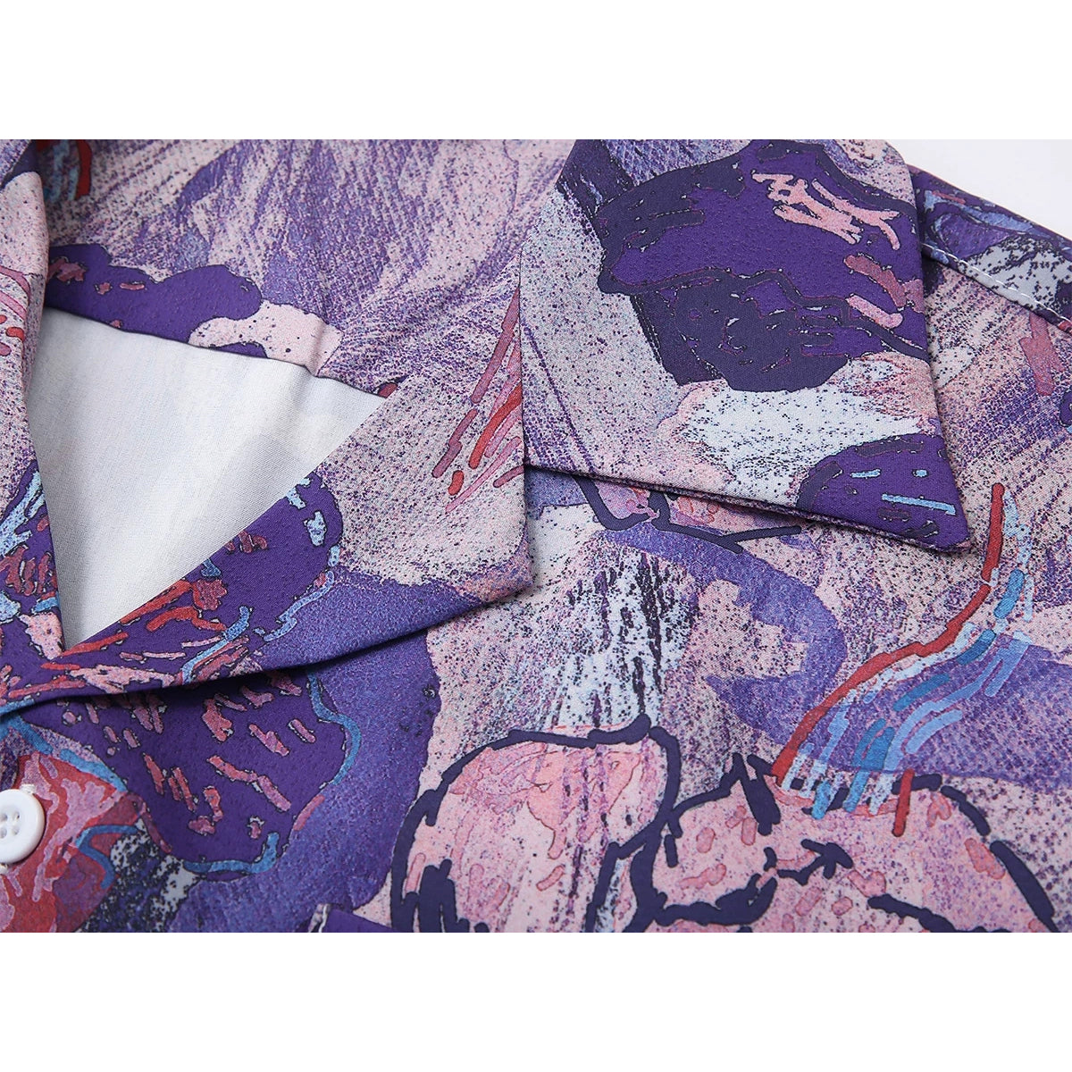 本紫の花の抽象画アートシャツ