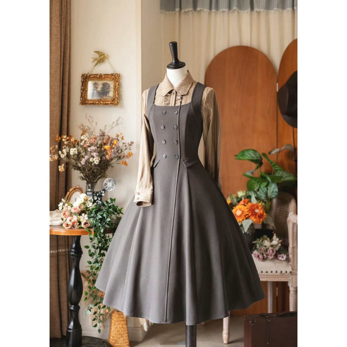 英国のお嬢様のブリティッシュジャンパースカート - Gray