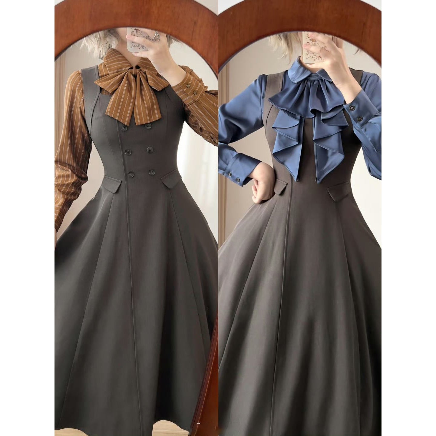 英国のお嬢様のブリティッシュジャンパースカート - Gray