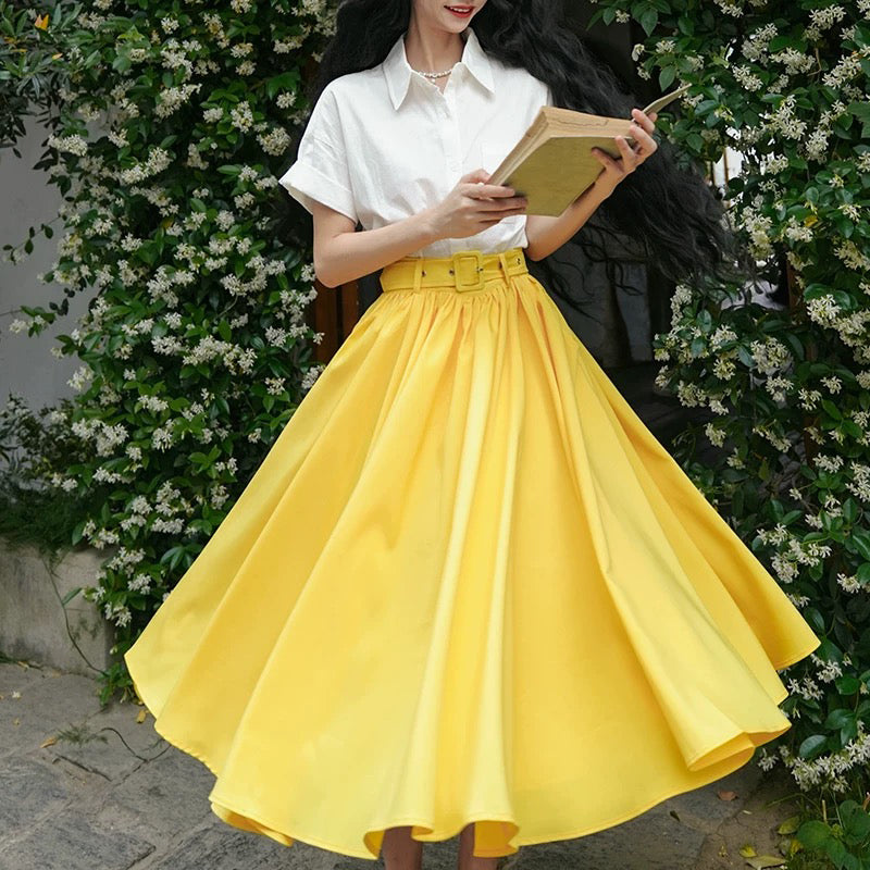 蒲公英色のアンブレラスカート