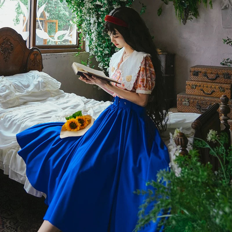 紺青の瑠璃色アンブレラスカート