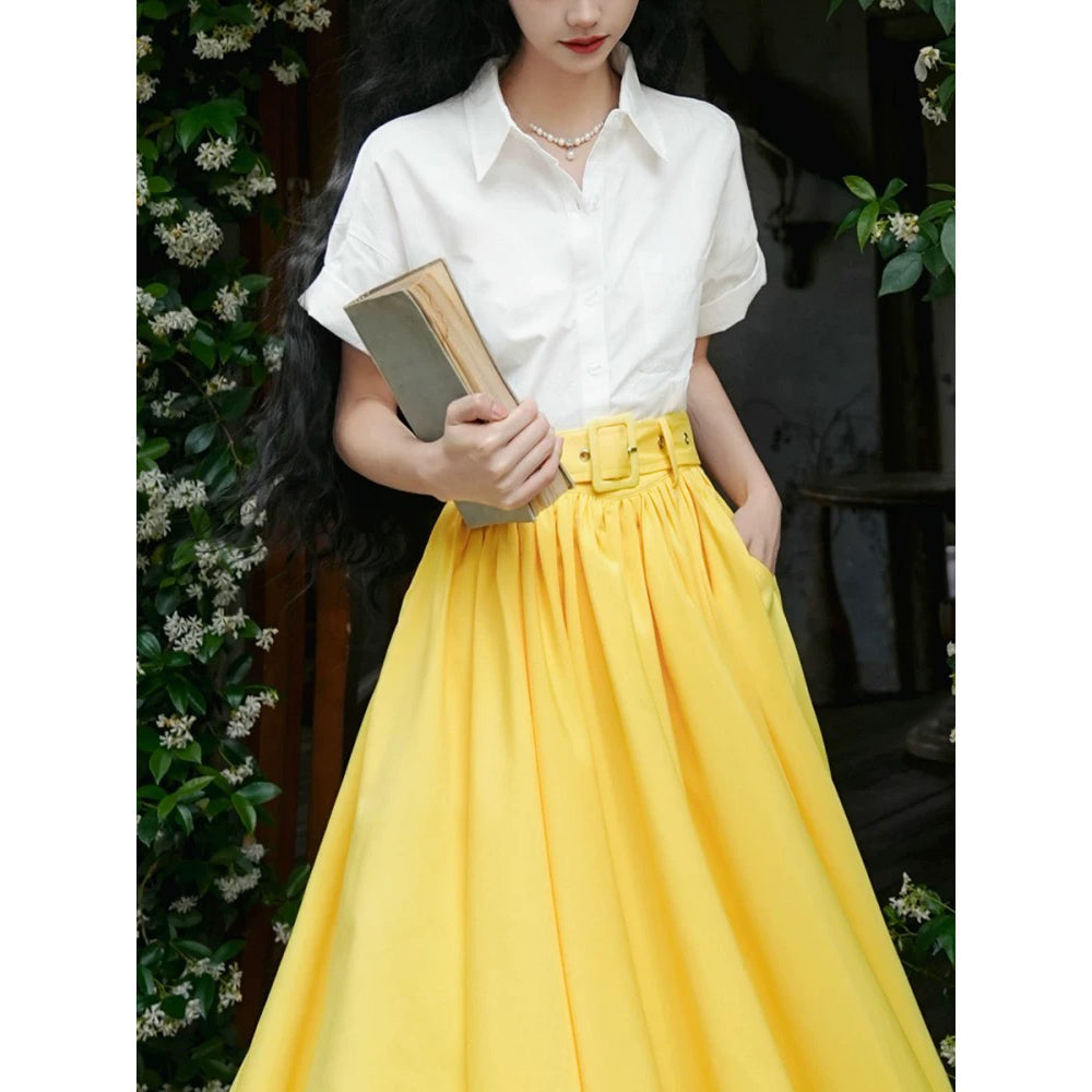 蒲公英色のアンブレラスカート