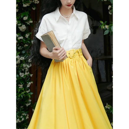 蒲公英色のアンブレラスカート