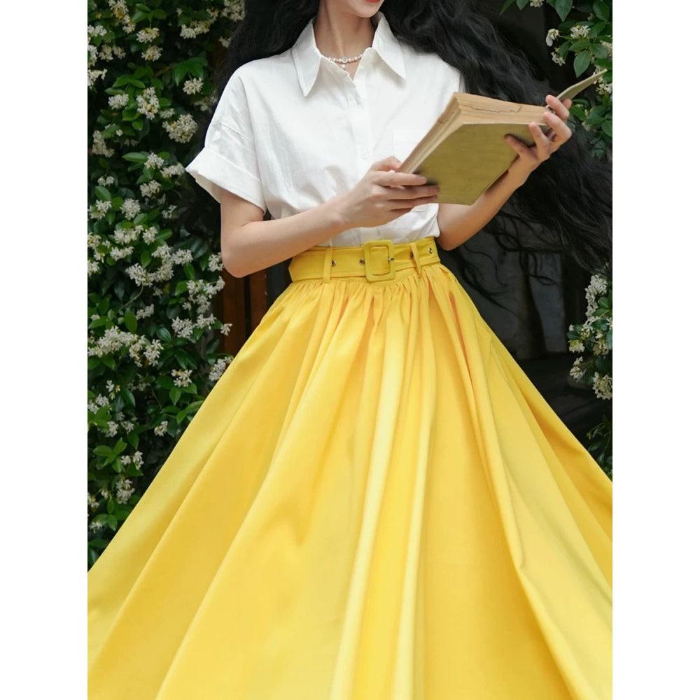 蒲公英色のアンブレラスカート