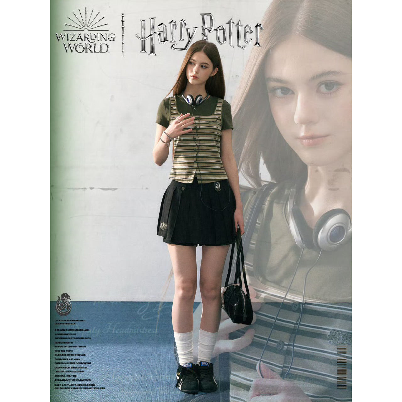 魔法学校のドッキングトップスとキュロットスカート