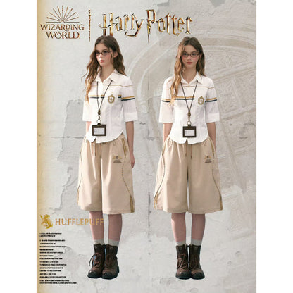 魔法学校の刺繍ストライプブラウス