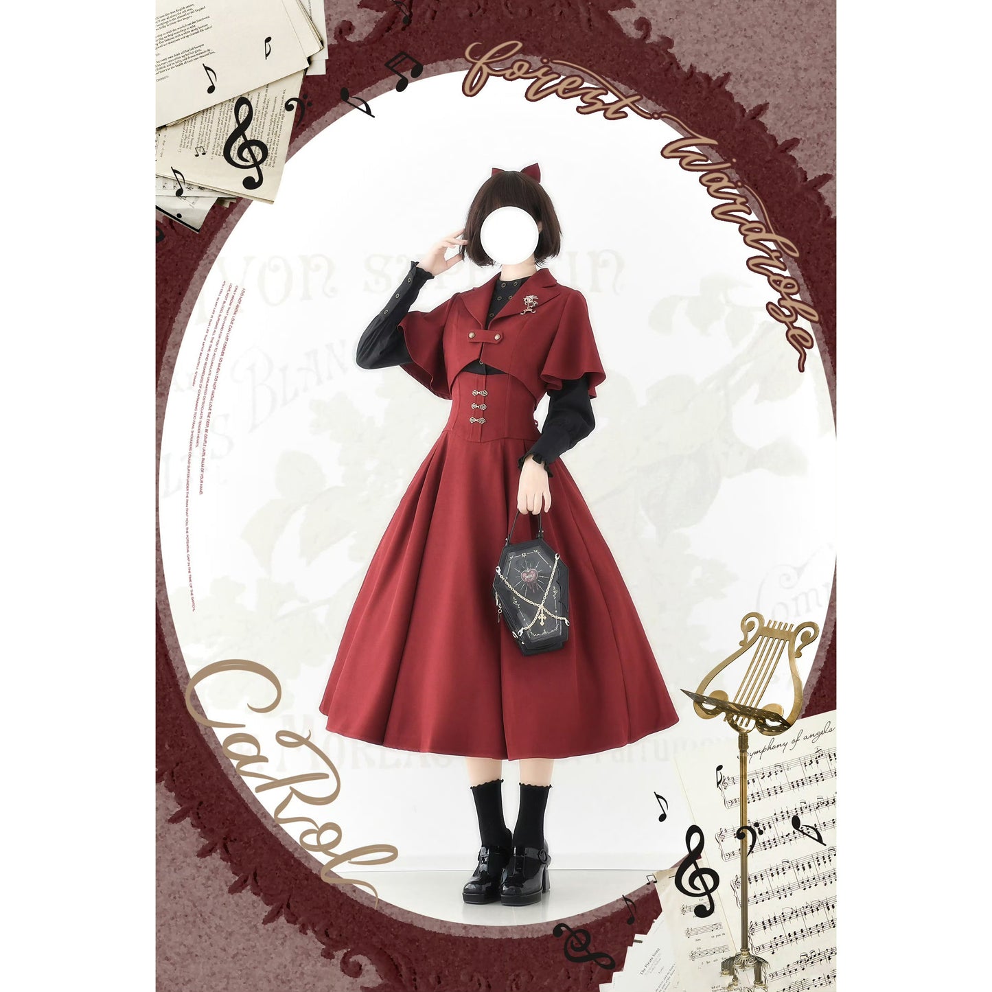 英国のお嬢様のボレロジャケット（レッド）