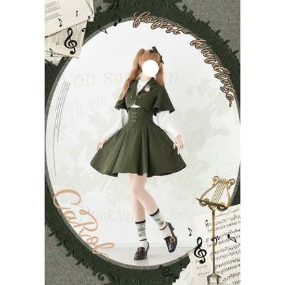 英国のお嬢様のボレロジャケット（モスグリーン）