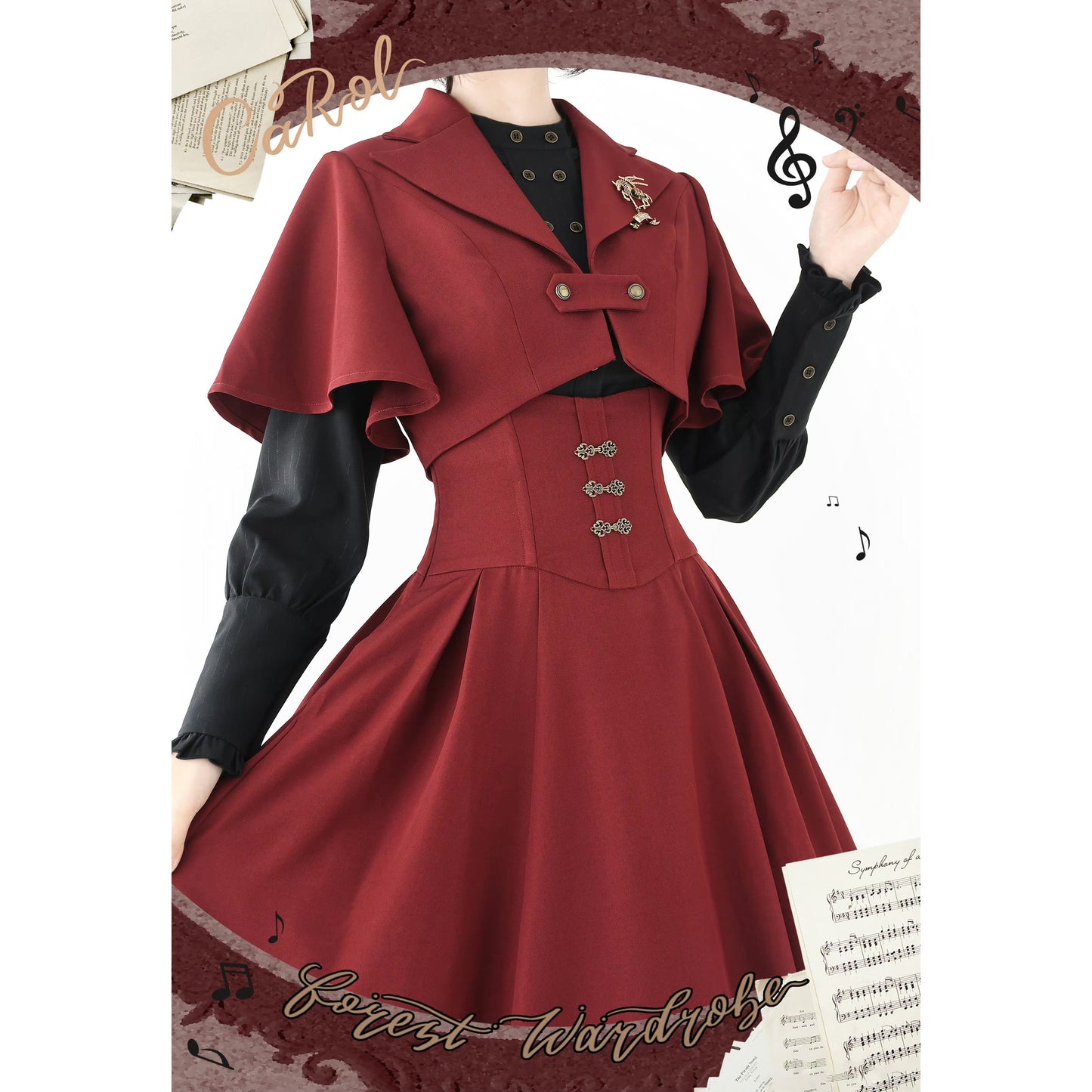 英国のお嬢様のボレロジャケット（レッド）