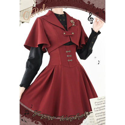 英国のお嬢様のボレロジャケット（レッド）