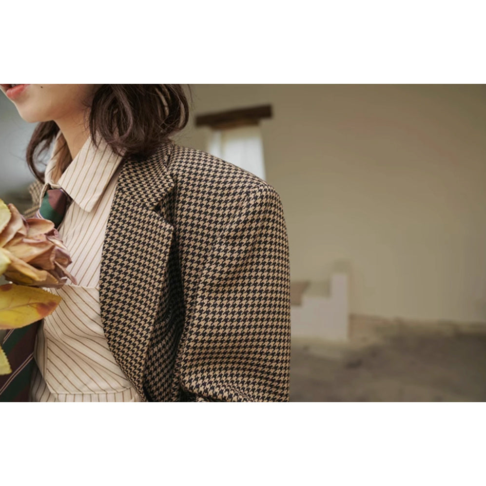 英国格子柄のレトロジャケット
