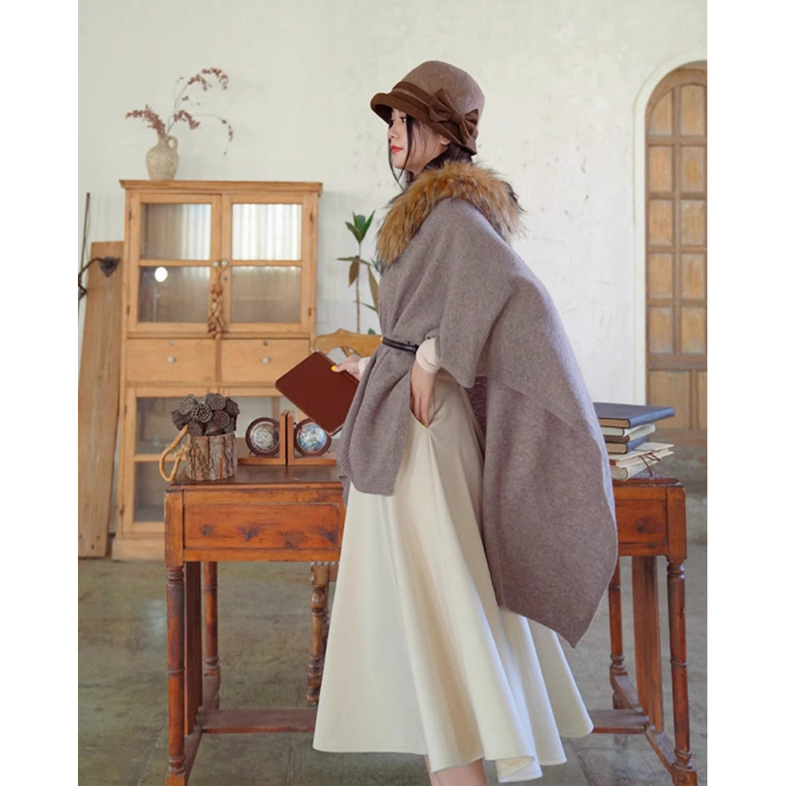 象牙の鍵盤色レトロスカート