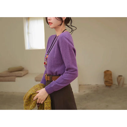 桔梗の花色ニットセーター