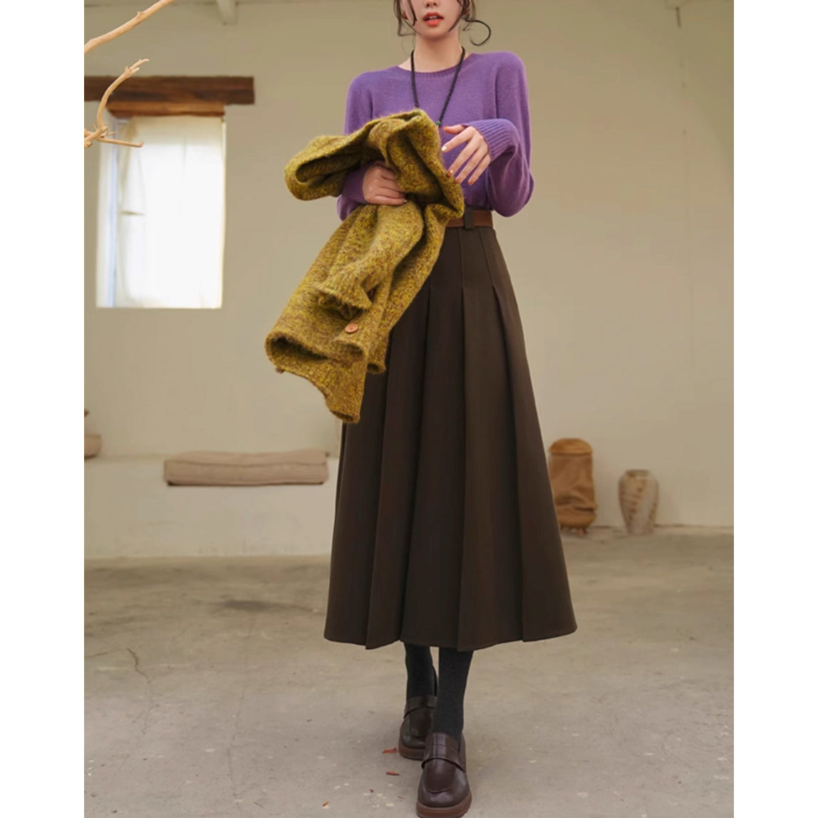 桔梗の花色ニットセーター