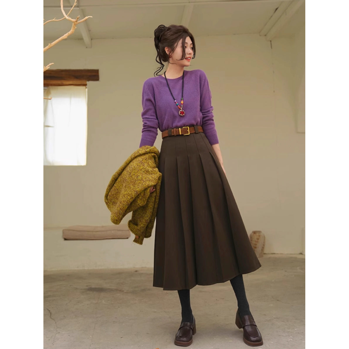 桔梗の花色ニットセーター