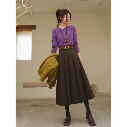 桔梗の花色ニットセーター