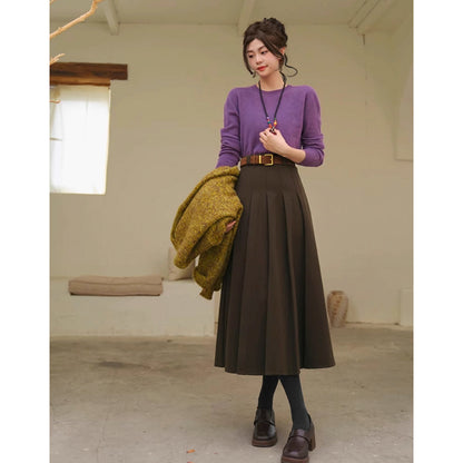 桔梗の花色ニットセーター