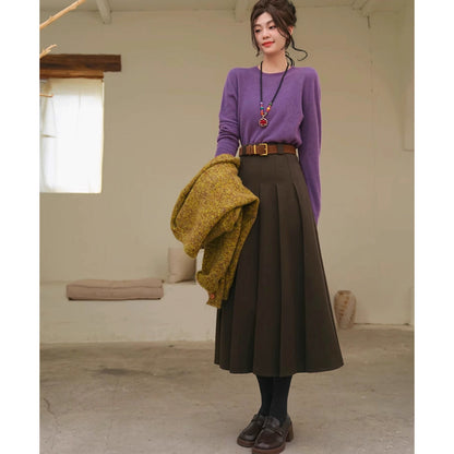 桔梗の花色ニットセーター