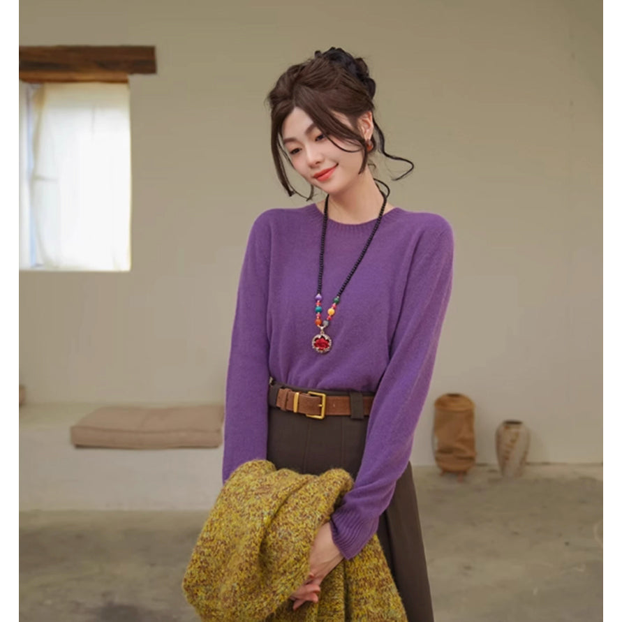 桔梗の花色ニットセーター