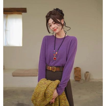 桔梗の花色ニットセーター