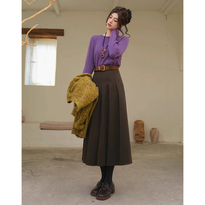 桔梗の花色ニットセーター