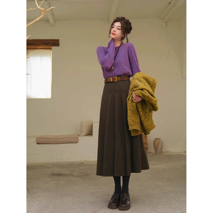 桔梗の花色ニットセーター