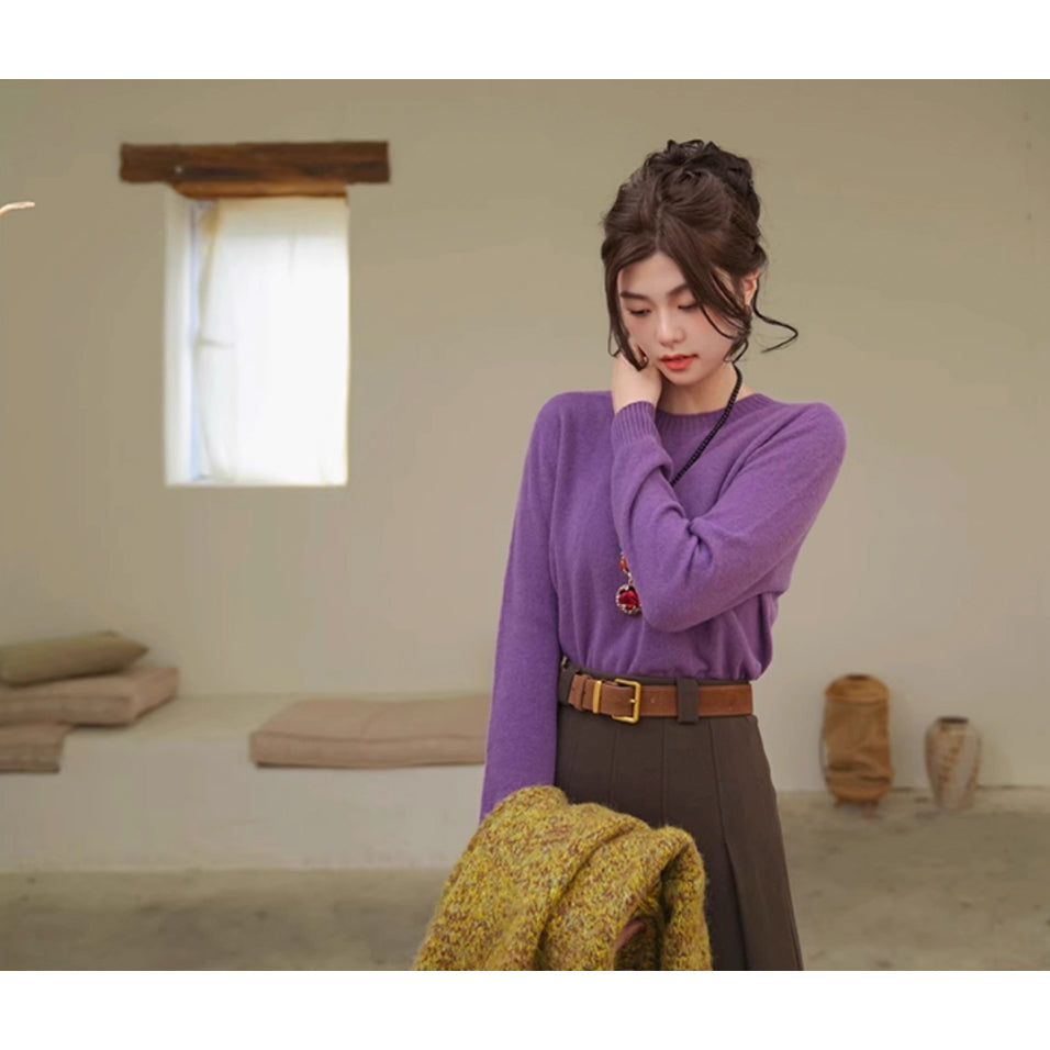 桔梗の花色ニットセーター