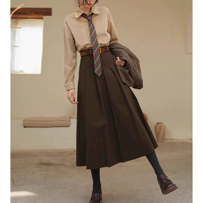 文学令嬢のストライプブラウス