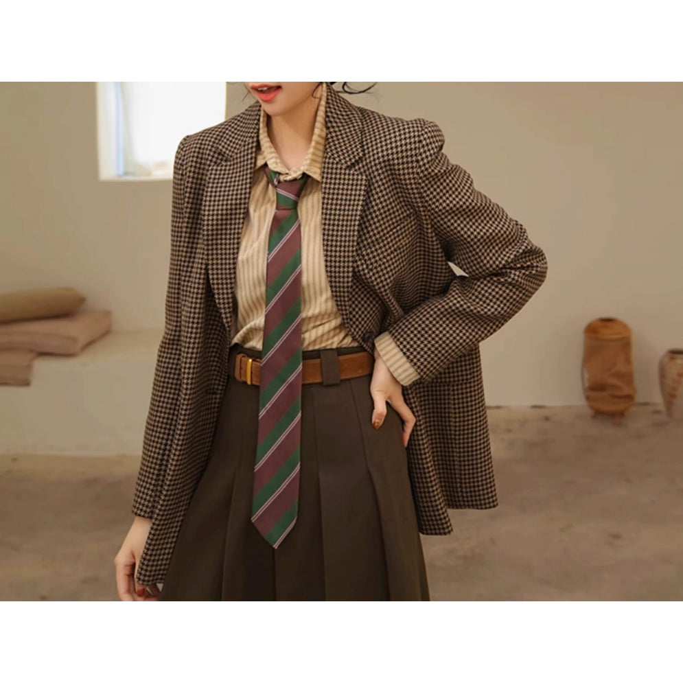 文学令嬢のストライプブラウス