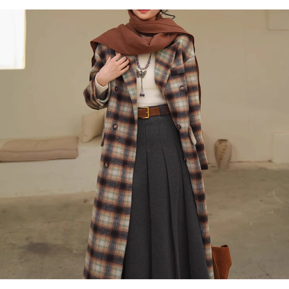 文学令嬢のロングプリーツスカート - Gray