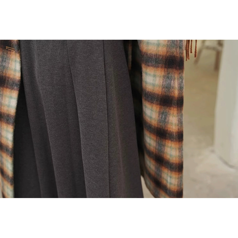 文学令嬢のロングプリーツスカート - Gray