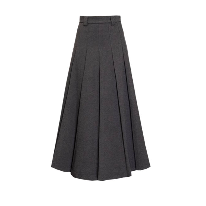 文学令嬢のロングプリーツスカート - Gray