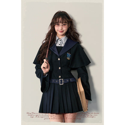 魔法学校の刺繍ケープワンピース