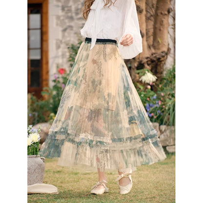 花咲くアーモンドの木と野薔薇のスカート