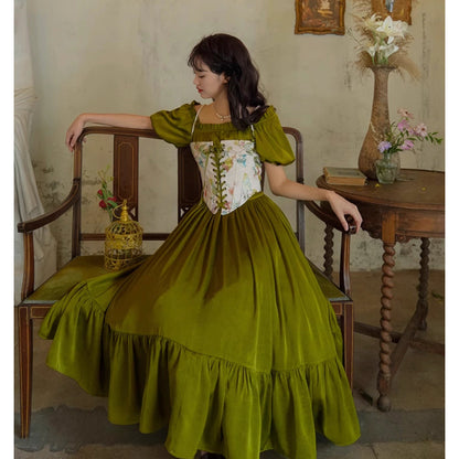 花鳥画の刺繍コルセット