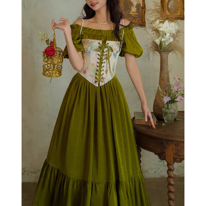 花鳥画の刺繍コルセット